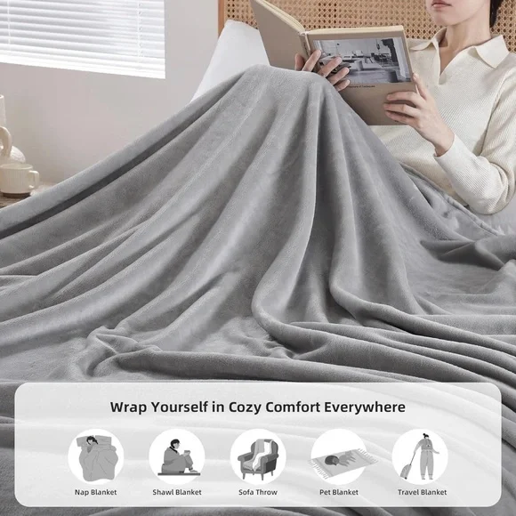 Plush Gray Blanket - Picture 3 of 8